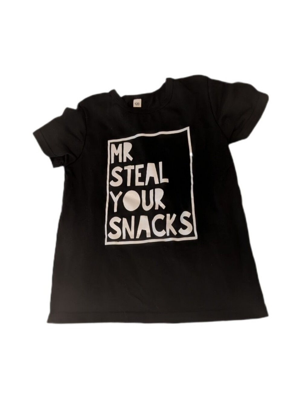 💥 Kids' Black 'Mr Steal Your Snacks' Graphic Tee 3-4 Yrs